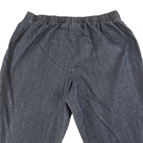White Stag Denim Pants Womens PL Large Petite 12 14 Elastic Waist Capris Dark - Picture 6 of 13
